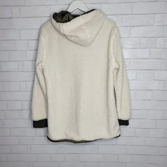 1 Madison Expedition Cream Olive Wooly Hooded Jacket - Picture 5 of 6